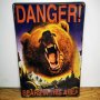 Метален плакат Danger