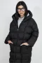 Дълго черно дамско зимно яке , снимка 2