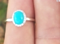СРЕБЪРЕН ПРЪСТЕН С ТЮРКОАЗ (АРИЗОНА,САЩ), снимка 3
