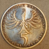Сребърна монета 5 марки 1978г. , снимка 1 - Нумизматика и бонистика - 38727399