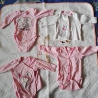 Лот бебешки дрехи момиче 0-3м, боди, ританки, гащеризон, чувалче, шапка, детски дрехи, снимка 16 - Комплекти за бебе - 34478354