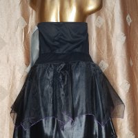 Party 44-46 Черна рокля с кожен змийски принт , снимка 4 - Рокли - 35848568