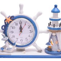 Часовник с морски фар и рул , снимка 1 - Морски сувенири - 40366090