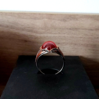 Сребърен 925 пръстен със натурален червен Ахат , снимка 8 - Пръстени - 44746779