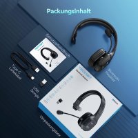 слушалки Bluetooth с микрофон, USB, TECKNET, внос от Германия, снимка 11 - Слушалки, hands-free - 34847302