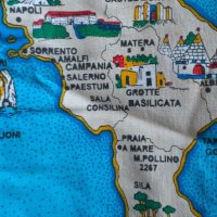 Италия - красива стара карта върху плат, ковьор, печат 85 х 50 см, снимка 4 - Други - 39718464