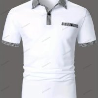 Мъжка лятна тениска с поло с къс ръкав и ревер, 4цвята - 023 , снимка 3 - Тениски - 41482591