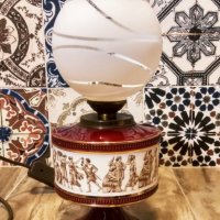 Порцеланова, ръчно изработена лампа от Италия, Флоренция. , снимка 1 - Настолни лампи - 44464338