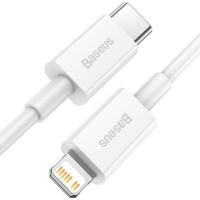 Кабел Baseus,USB-C, Lightning Cable PD, 20W, 1.5m, бял, снимка 6 - USB кабели - 36336998