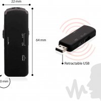 Нов Професионален USB Stick диктофон цифров рекордер с усилен глас 8GB, снимка 2 - Други - 34094379