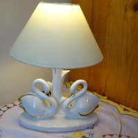 Ретро настолна лампа с порцеланови лебеди.     , снимка 14 - Настолни лампи - 42407248