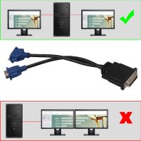 Преходник / Сплитер DVI 24+5 М към 2 x VGA F, снимка 6 - Кабели и адаптери - 41363775