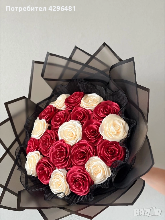 Букет от вечни сатенени рози, снимка 1