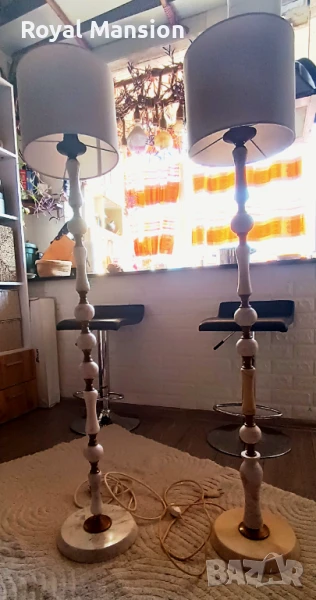 Лампиони от египетски мрамор стил барок, снимка 1