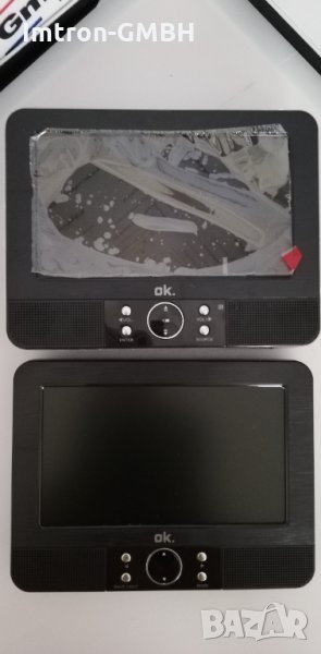 LCD Монитор за автомобил 7'' TFT Преносим DVD плейър с два екрана, снимка 1
