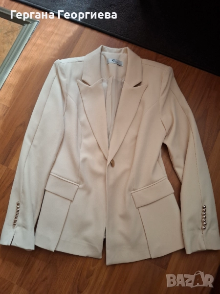 Дамско сако екрю, снимка 1