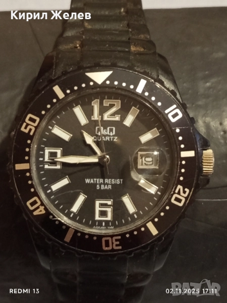 Мъжки часовник Q/Q QUARTZ WATER REZIST 5m силиконова каишка 49027, снимка 1
