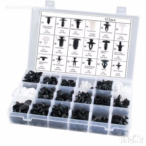 Комплект щипки за интериор Automat, Щипки за кори, За FORD, 415бр, снимка 1