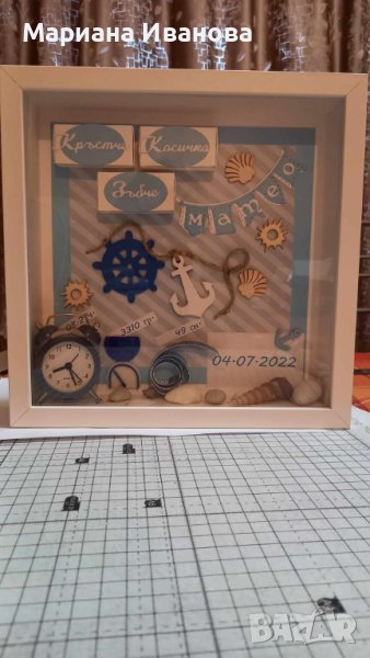 бебешка визитка с място за бебешки съкровища, снимка 1