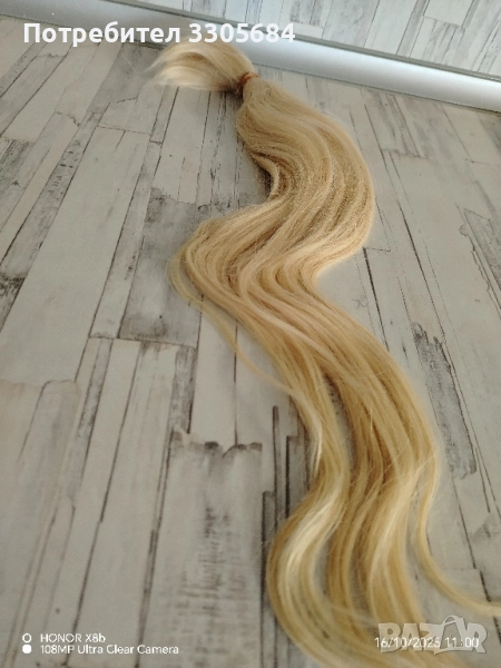 естествена сурова коса 65см.100гр, снимка 1