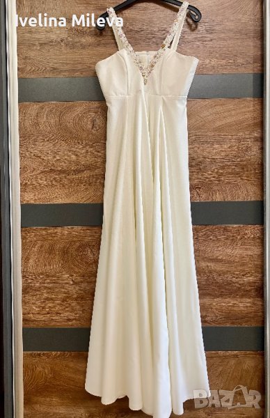 Красива бяла рокля за бременни FOTEVA Fashion House, снимка 1