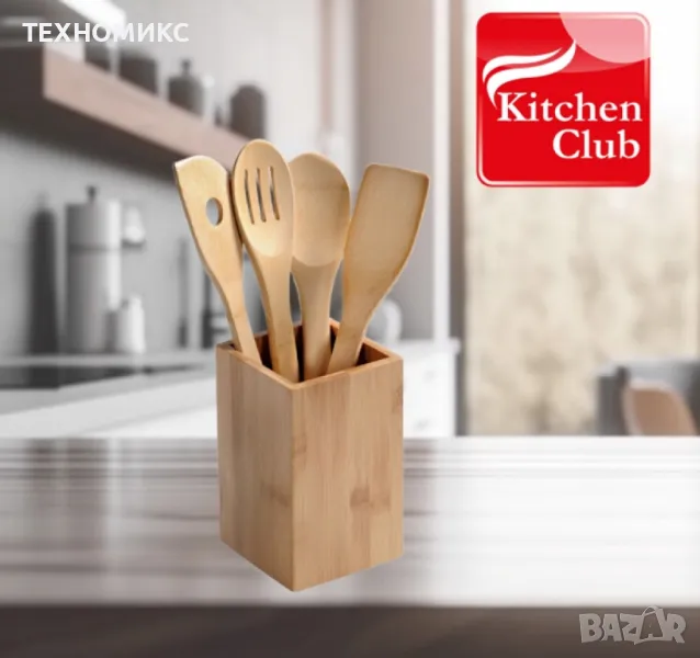Комплект кухненски прибори от бамбук , снимка 1