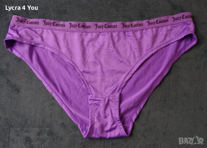 L лилави дамски бикини с лека лъскавина и лого на колана, снимка 1