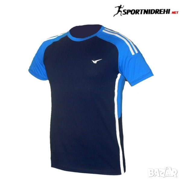 Мъжка спортна тениска REDICS 230042, тъмносиня със синьо и бяло, памук и ликра, снимка 1