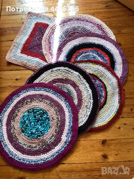  Нов ръчно плетен кръгъл килим, снимка 1