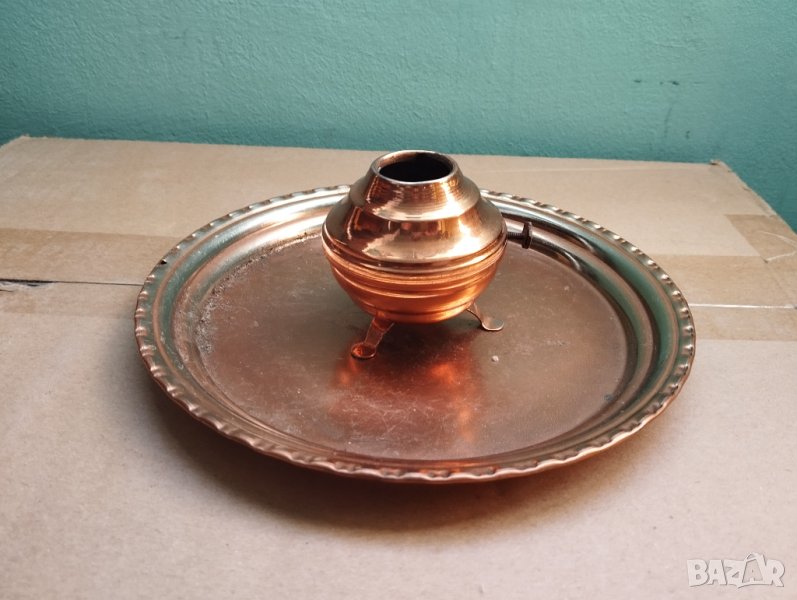 Меден свещник с поднос, снимка 1