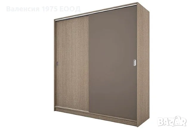 Гардероб с плъзгащи врати Сити 1009 комбинация мока/ лате или дъб артисан, снимка 1