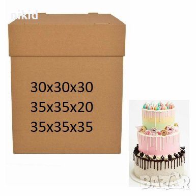 Голяма Кутия за торта картонена велпапе картон кашон, снимка 1