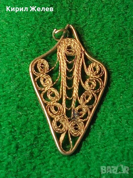 СТАРО ГРАДСКО БИЖУ ПЕНДАНТ СРЕБЪРНА ФИЛИГРАННА ВИСУЛКА МЕДАЛЬОН ВИСОКА ПРОБА СРЕБРО 8282, снимка 1