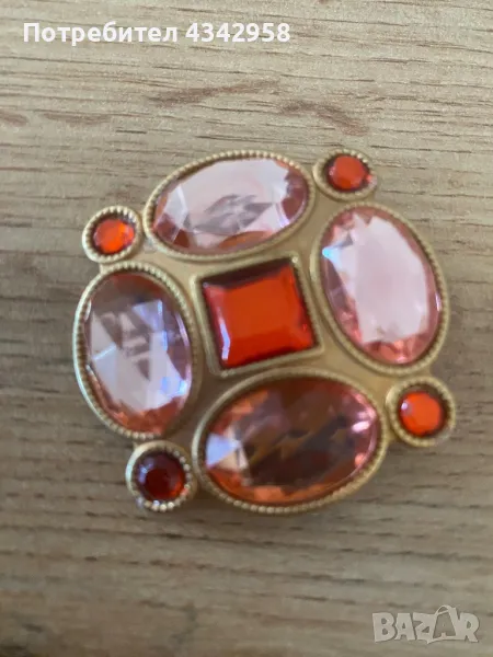 Gold color brooch. Germany , снимка 1