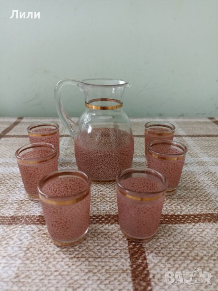 Стъклени сервизи - чаши с каничка или шише, керамика и стъкло, снимка 1