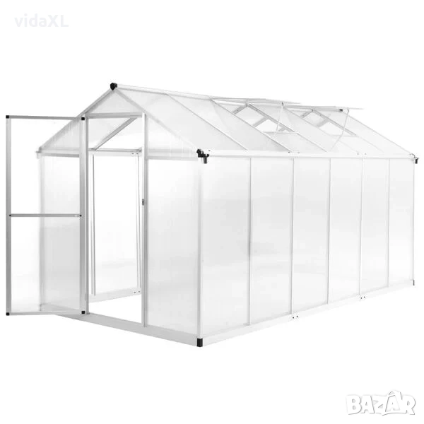 vidaXL Оранжерия, алуминий, 362x190x195 см, 13,41 м³(SKU:45216), снимка 1