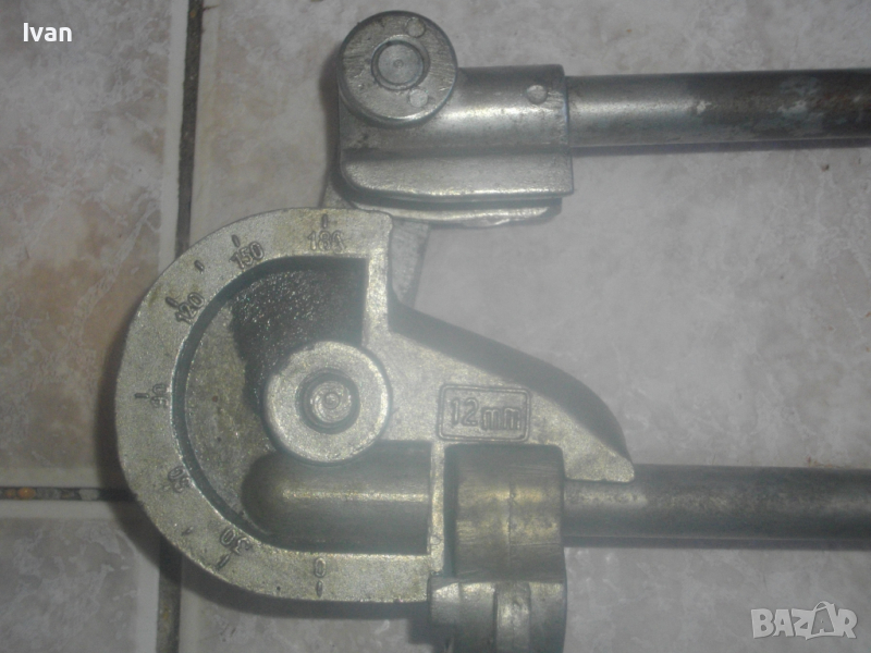 Немски Ръчен Тръбогиб 12мм-Уред за огъване на меки и полутвърди тръби-Масивен-Отличен-Радиус 35мм, снимка 1