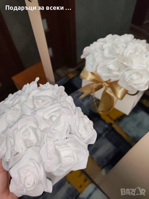Вечни рози в подаръчна кутия , снимка 1