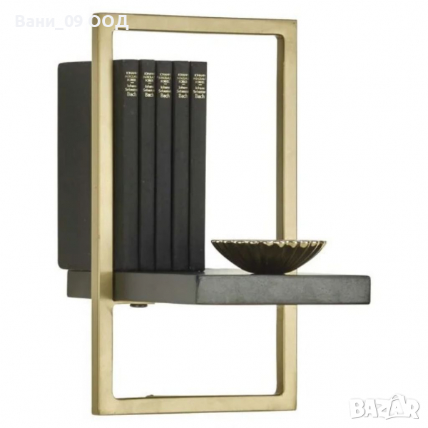 Стенна етажерка в черно и златисто, снимка 1