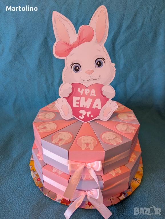 Картонена торта Зайче, снимка 1