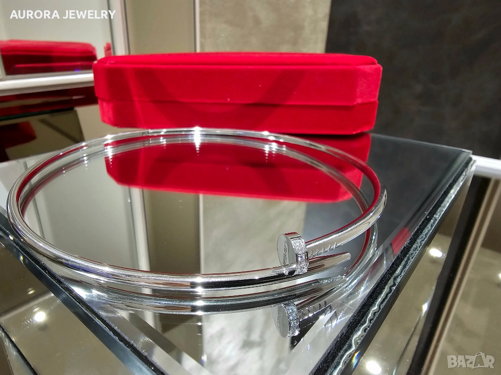 CARTIER Nail Juste un Clou Classic Silver Diamonds Колие Пирон, снимка 1