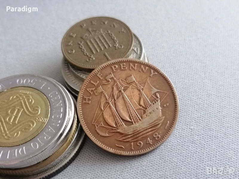 Монета - Великобритания - 1/2 (половин) пени | 1948г., снимка 1
