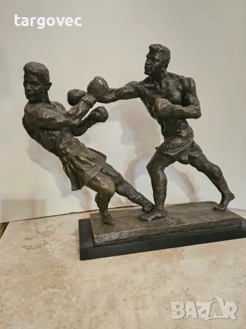 Статуетка боксьори бронз масив фигура 
