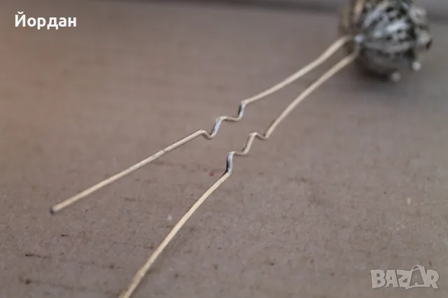 Сребърна възрожденска забодка/игла, снимка 8 - Антикварни и старинни предмети - 48394105