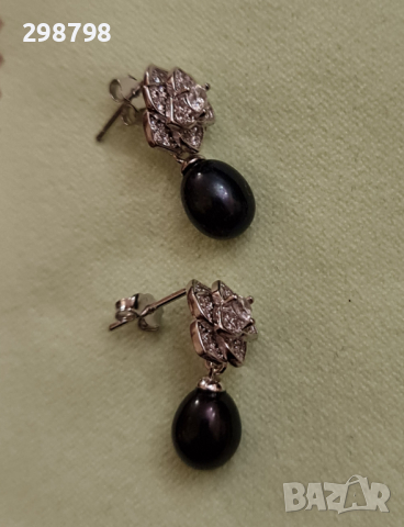 Дамски обеци от естествени перли и сребро, снимка 7 - Обеци - 36078975