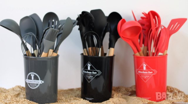 К-т силиконови прибори лукс, снимка 4 - Прибори за хранене, готвене и сервиране - 41614770