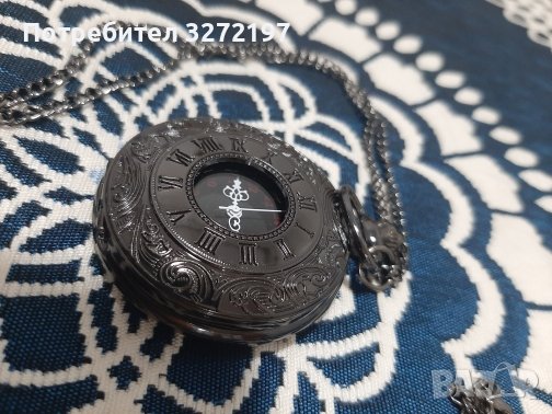 NOUSEG винтидж джобен кварцов часовник с римски цифри+ верижка , снимка 10 - Джобни - 41227257