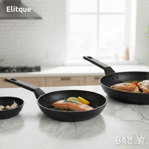 🍳 Тиган Edenberg с керамично незалепващо покритие – Край на залепналите манджи, снимка 7 - Съдове за готвене - 53529184