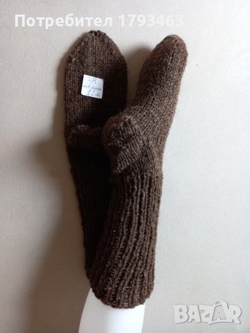 Ръчно плетени мъжки чорапи от вълна, размер 38, снимка 2 - Мъжки чорапи - 41932917