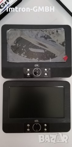 LCD Монитор за автомобил 7'' TFT Преносим DVD плейър с два екрана, снимка 1 - Друга електроника - 35713892